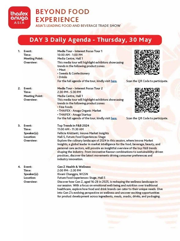 Example of a media tour itinerary