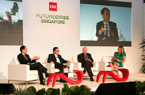 Panel discussion at CNN FutureCities Singapore event. Pinpoint PR managed event attendance, speakers, and media relations for CNN (Turner Group) in Singapore.