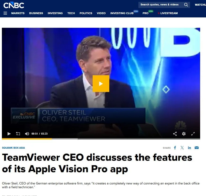 TeamViewer CEO on CNBC Asia_by Pinpoint PR