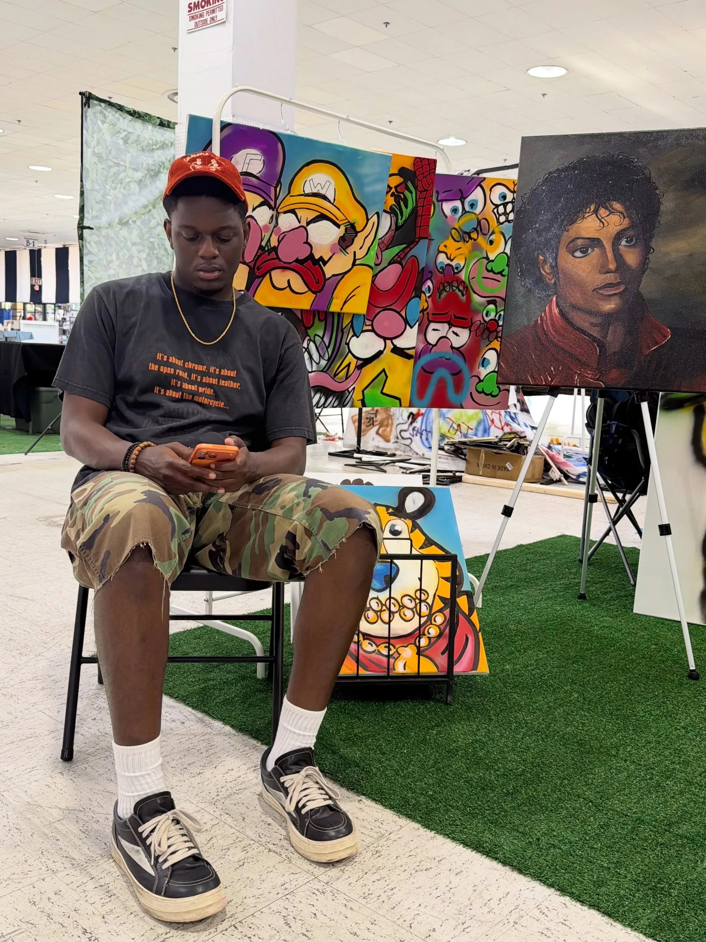 Big shout out to @atlantastreetwearmarket for allowing me to come and show off my work. Amazing experience and I want to thank them and everyone who came and showed love. More to come&hellip; website drops 7/24..🫡 #art #explore