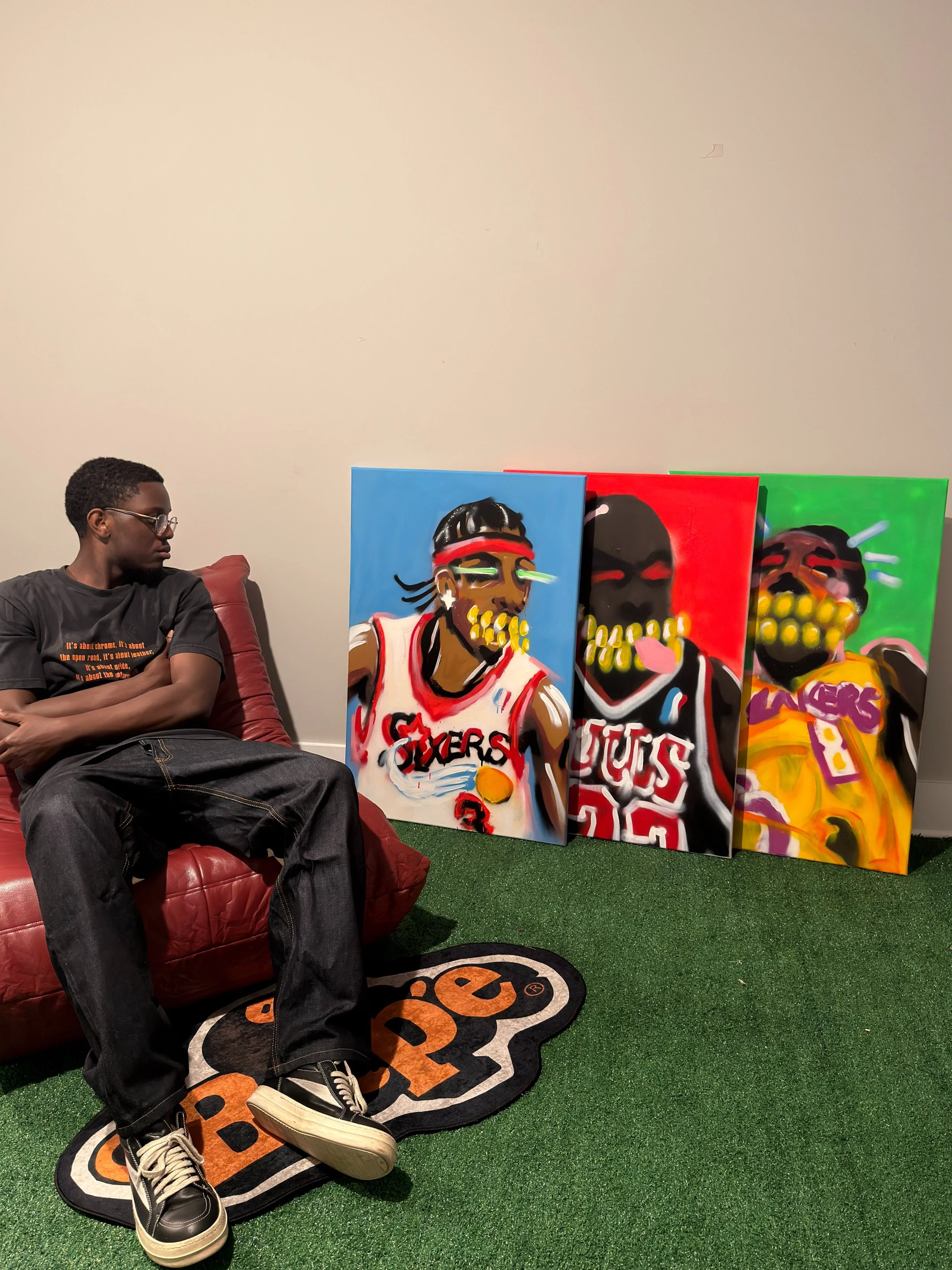 Iverson cross, Jordan dunk, Kobe at the buzzer ⛹🏿&zwj;♂️

#nba #fyp #explorepage #basketball #art