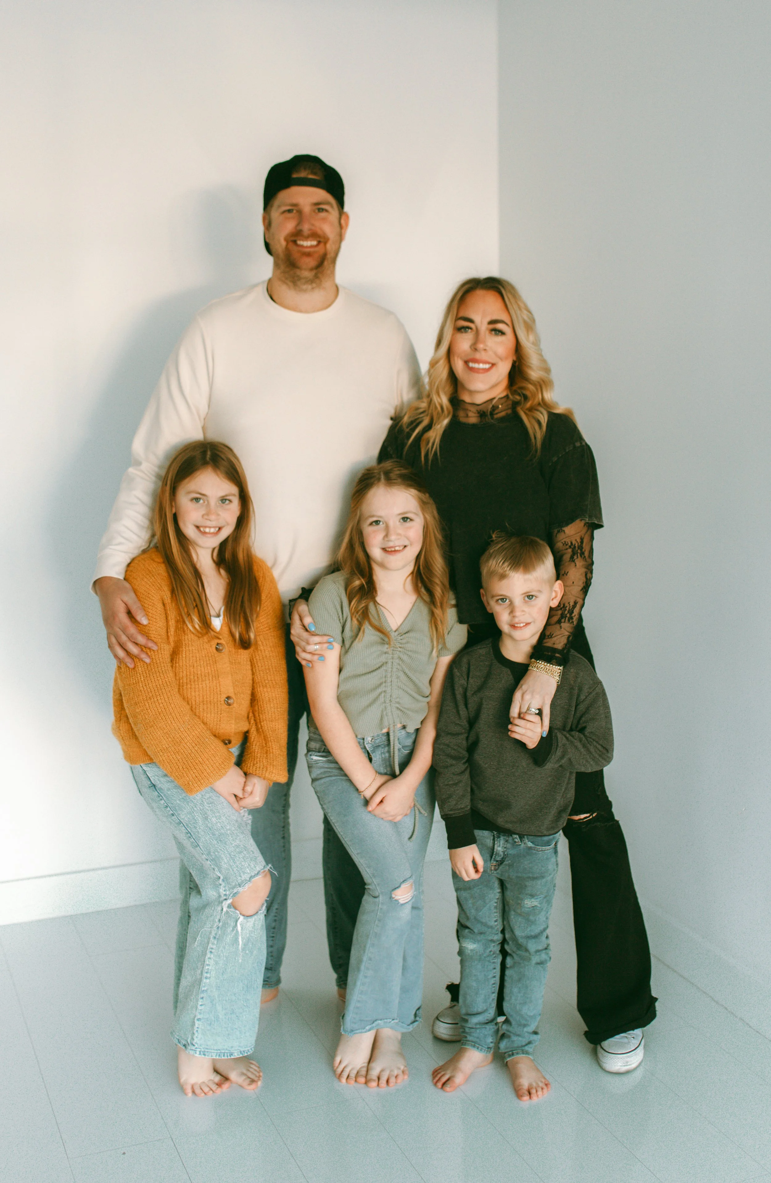Bre Huntington, a co-owner of Moppin Moms Cleaning Co with her family.