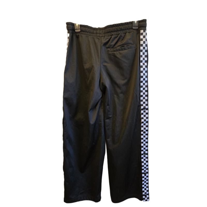 Vans Off The Wall Black Checkerboard Side-Snap Wide-Leg Track Pants