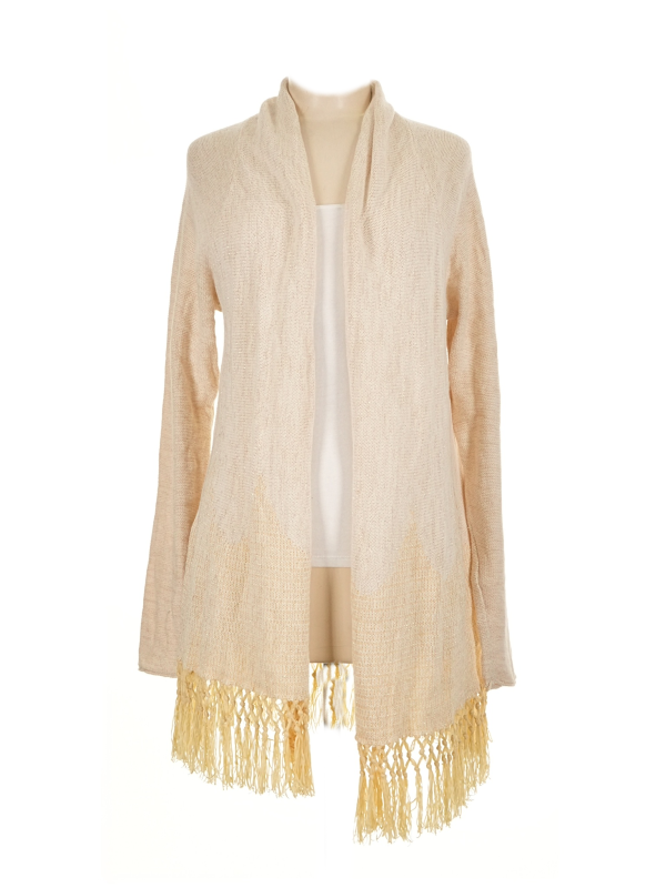 Lilly Pulitzer Tatum Long Fringe Hem Cardigan – Gold Metallic