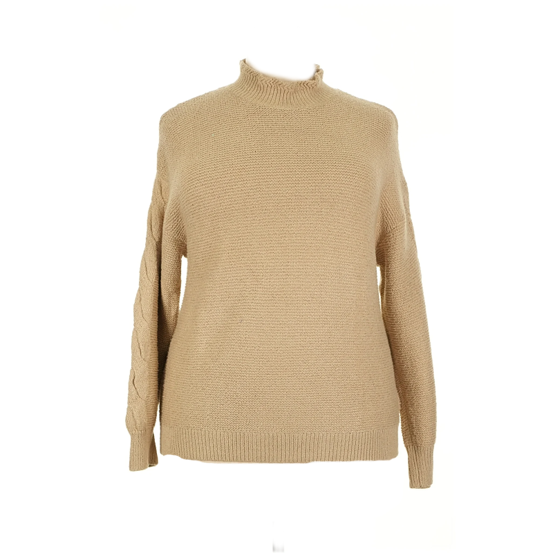 J. Crew Tan Rollneck Cable Knit Sweater