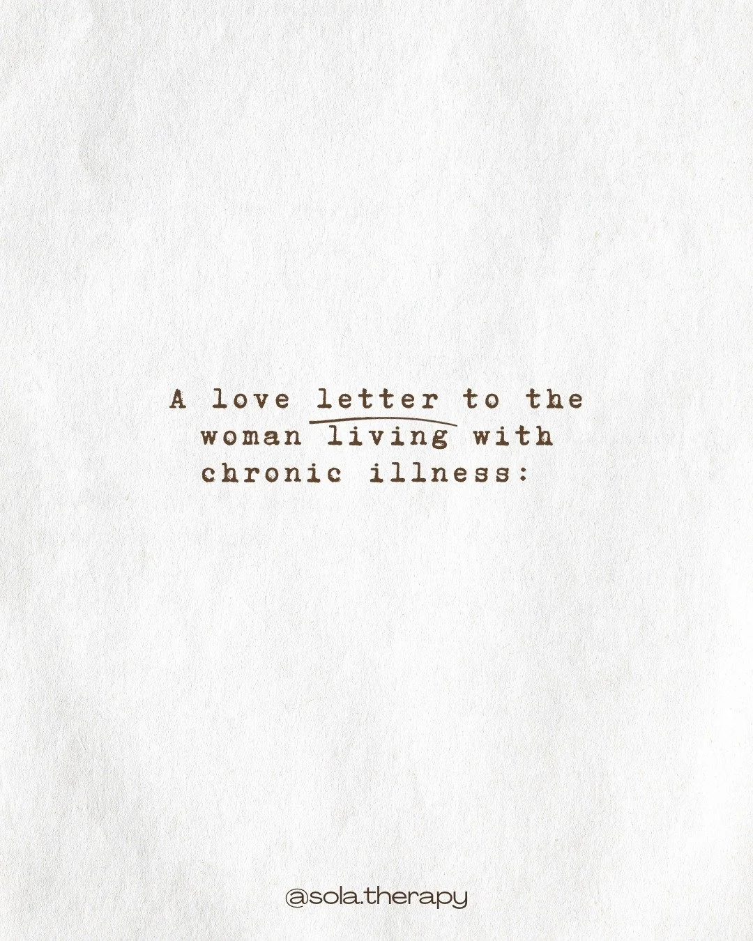 A love letter to the one living with chronic illness. 🤍

There is a kind of grief that can be difficult to explain when your body no longer allows you to live the way you once did, or the way you imagined you would.

It can mean grieving spontaneity