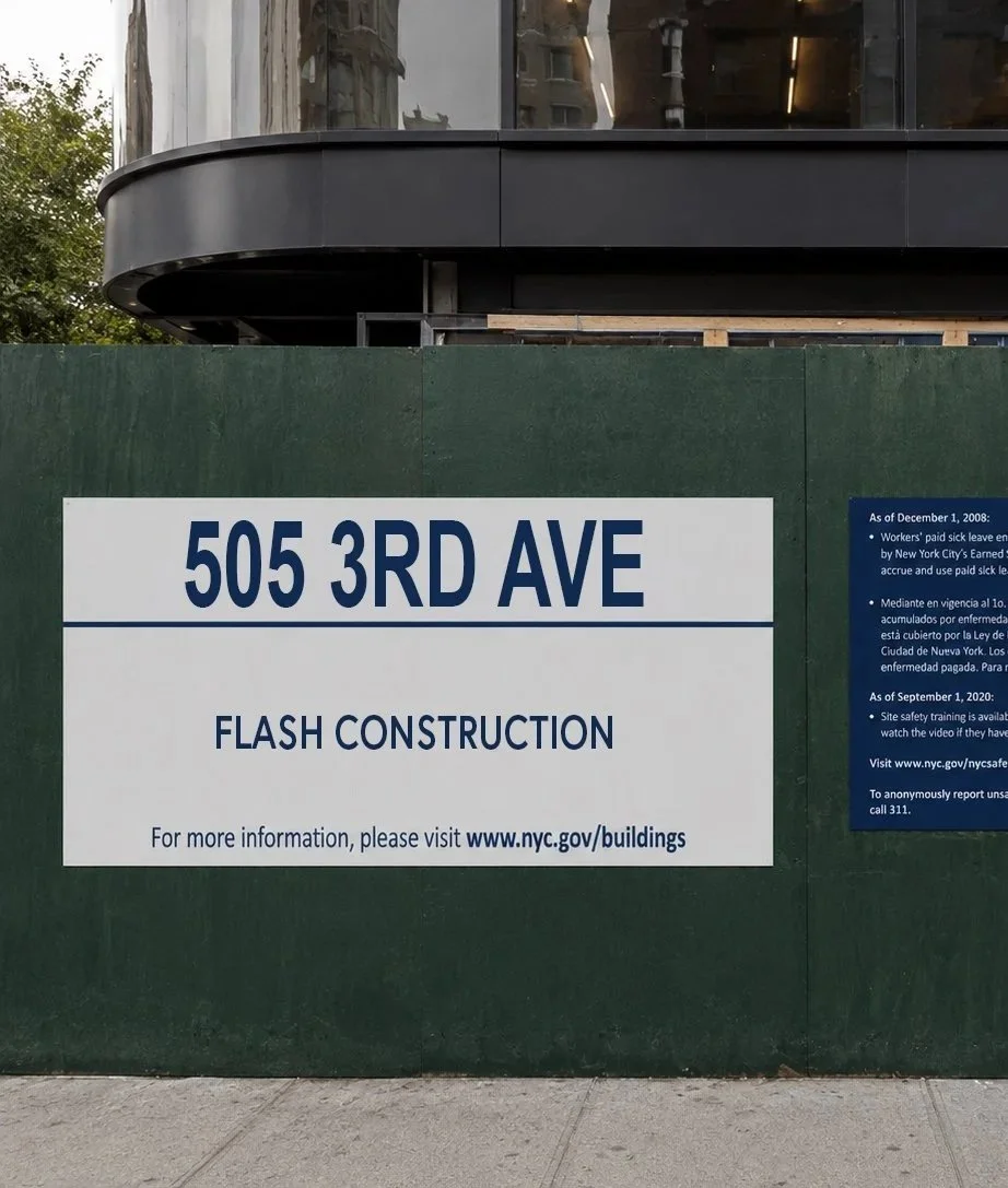 Sidewalk Shed Sign