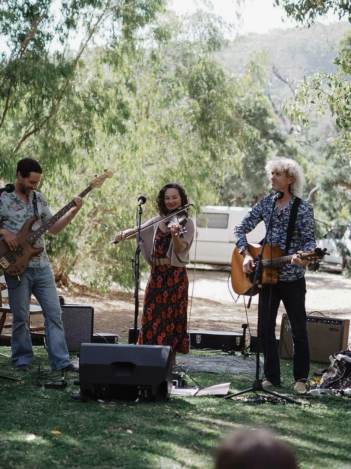 A live band playing at an outdoor event in Albany WA
