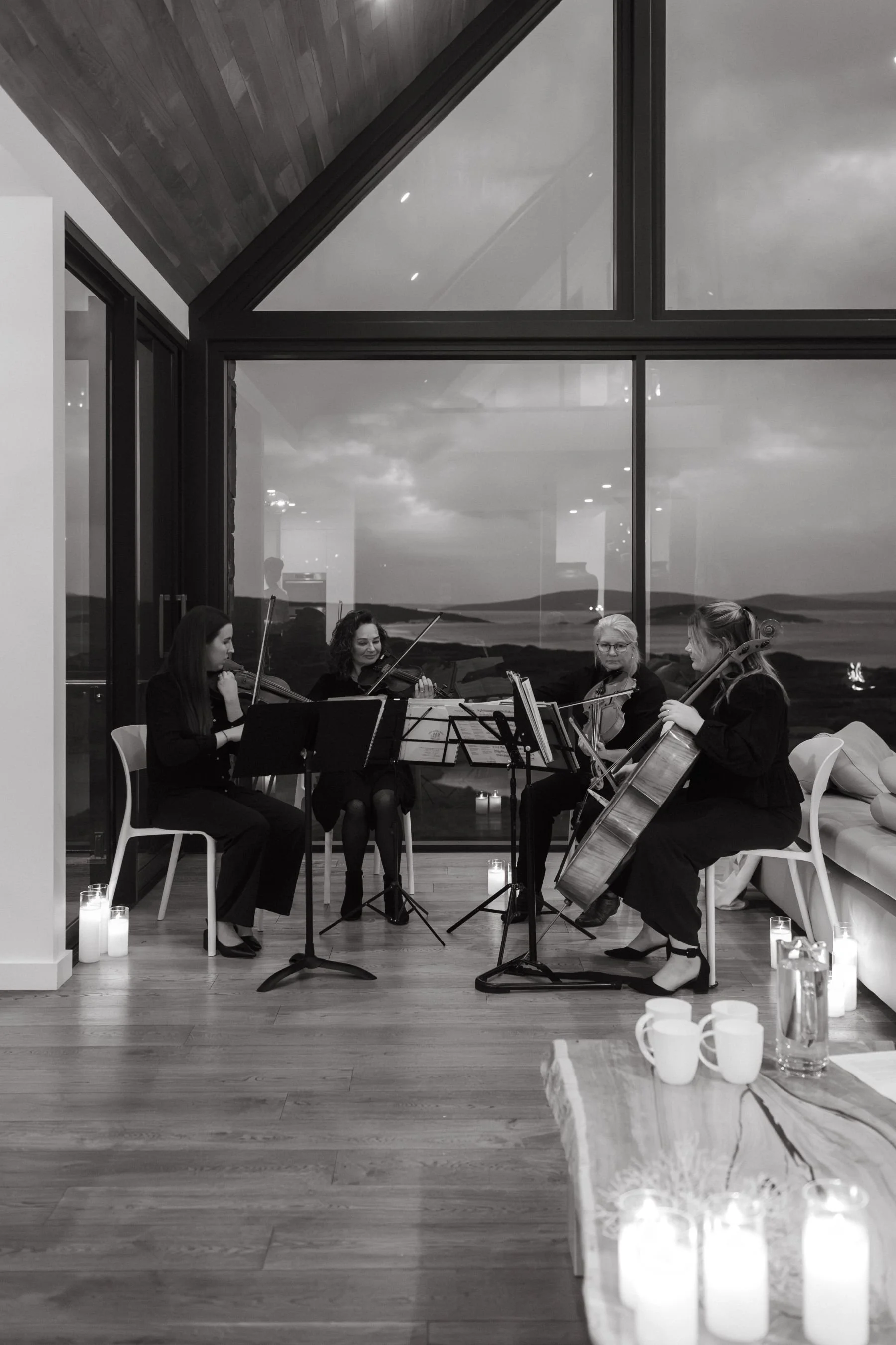A group of  professional wedding musicians playing at Latitude 355 in Albany WA