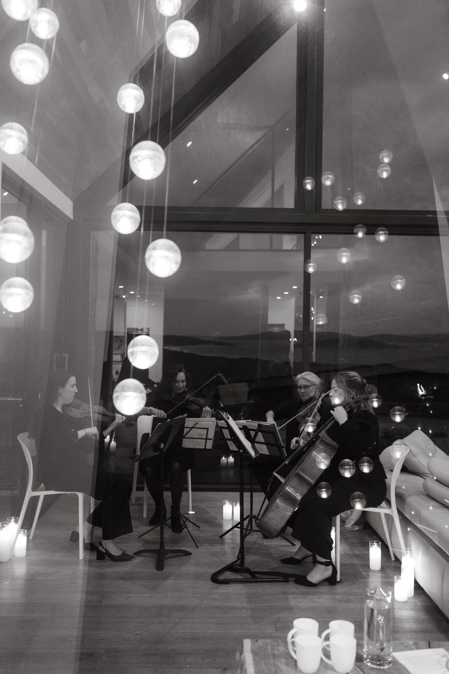 Albany String Quartet playing classical musical music for a wedding at Latitude 355 in Albany Western Australia