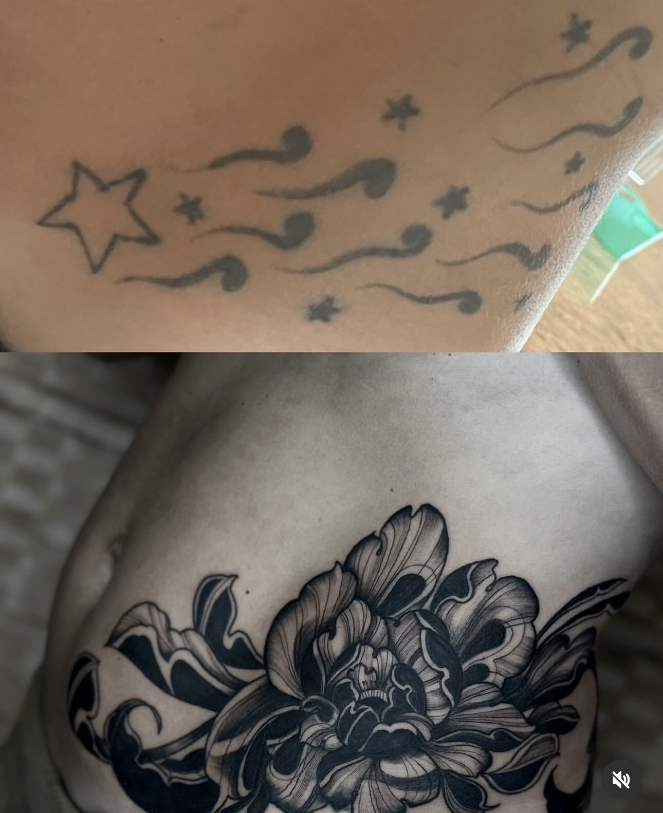 Abstract Japanese peony coverup design