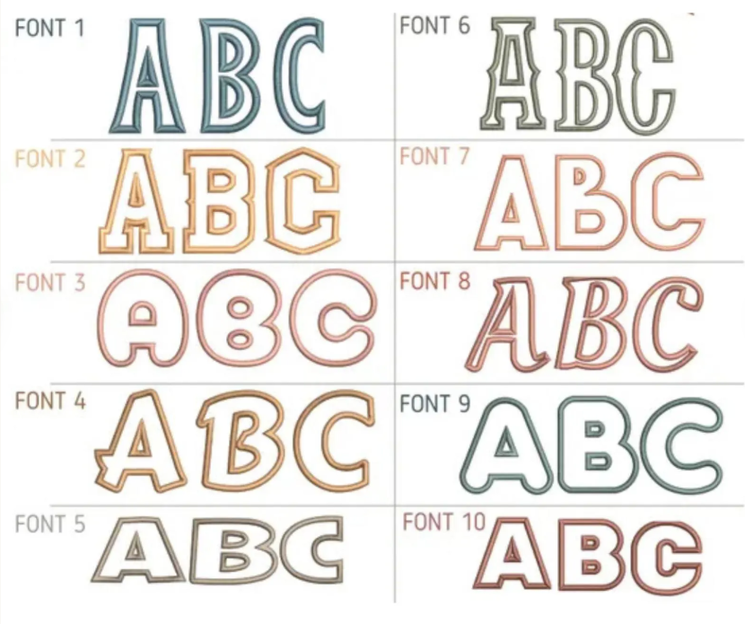 Applique Font 10 Styles