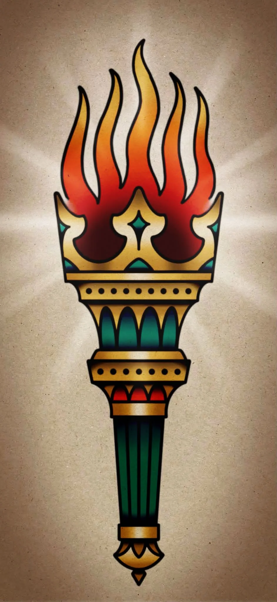 The Eterna torch logo, full-color version.