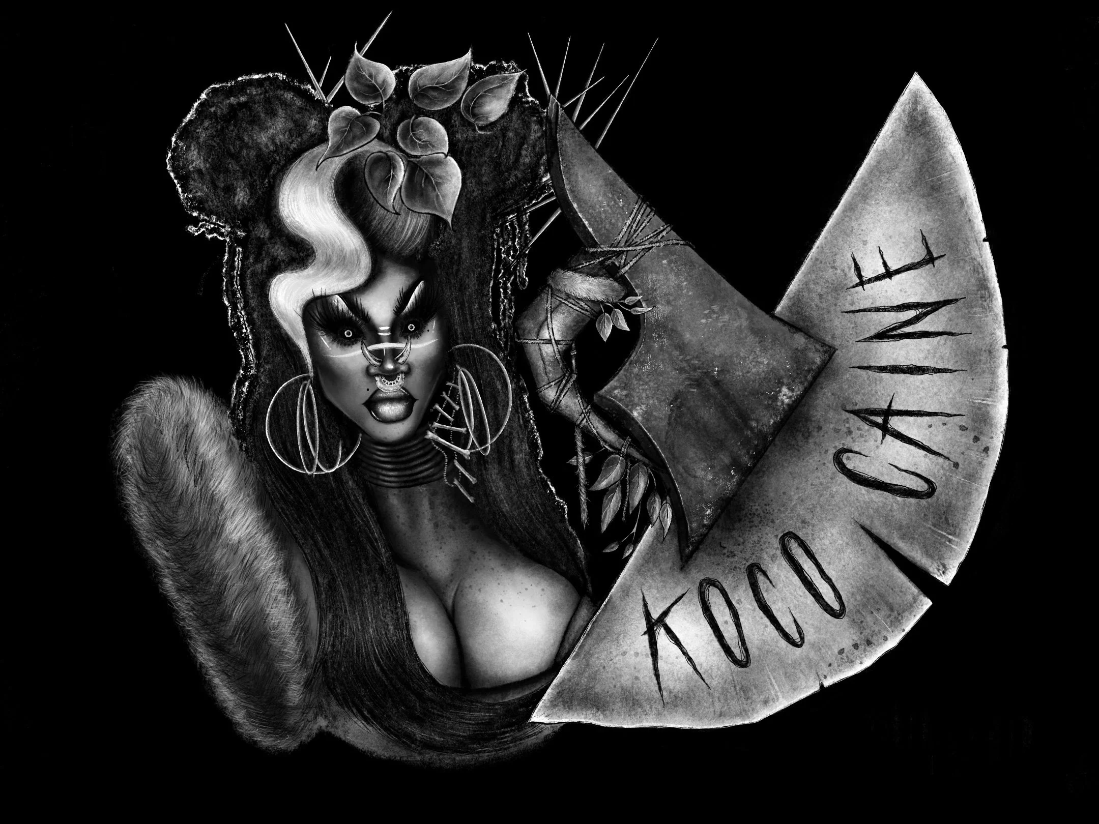 Commissioned design for drag artist Koco Caine