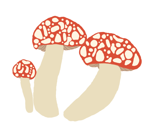 red mushrooms