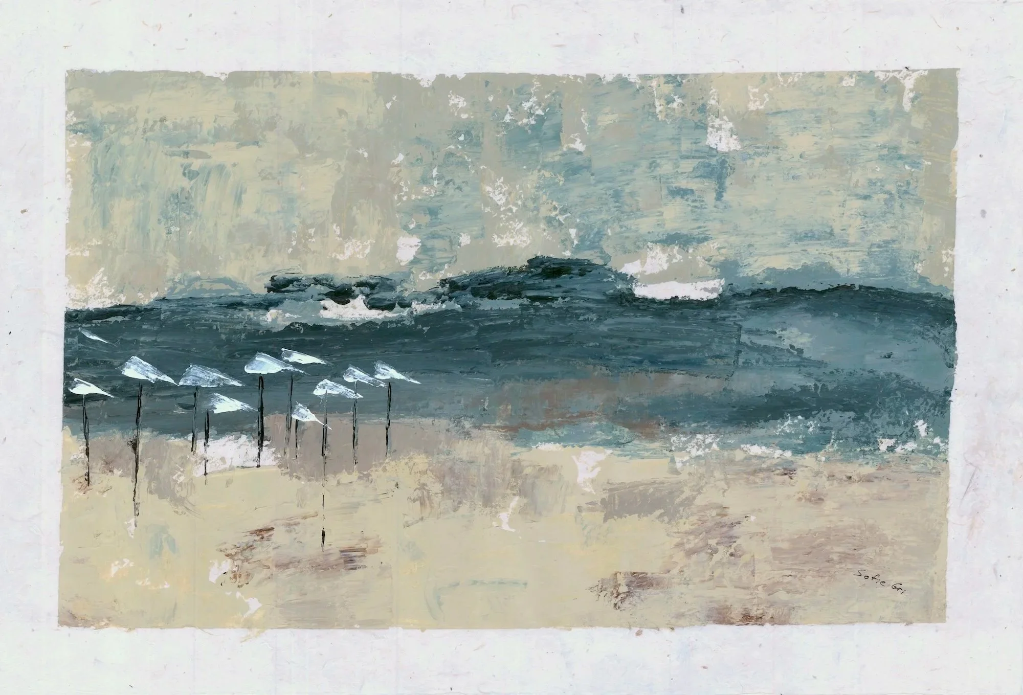 A Quiet Place to Return To — original mixed-media artwork by Sopiko Grigolashvili, 2026