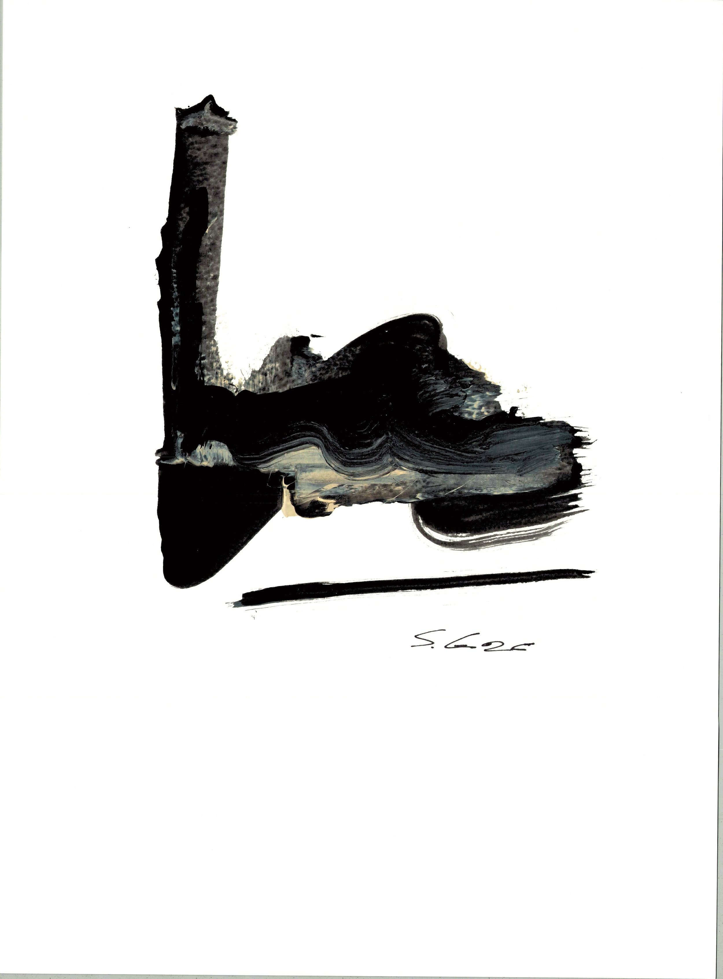 Monolith – original acrylic painting on paper by Sopiko Grigolashvili
