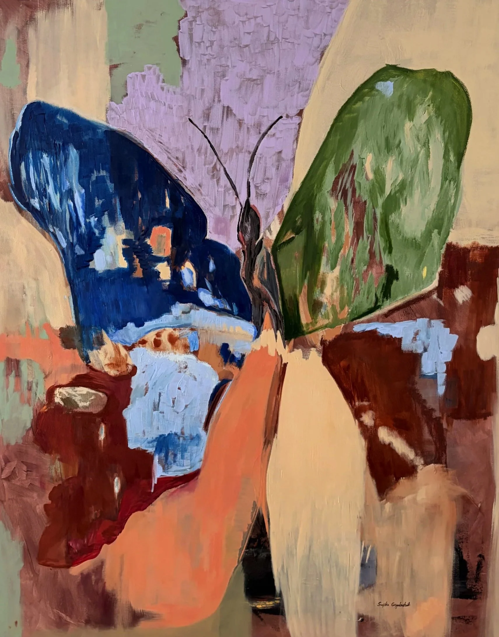 MOTHER OF BUTTERFLIES .  2026 — Acrylic and Oil on Canvas