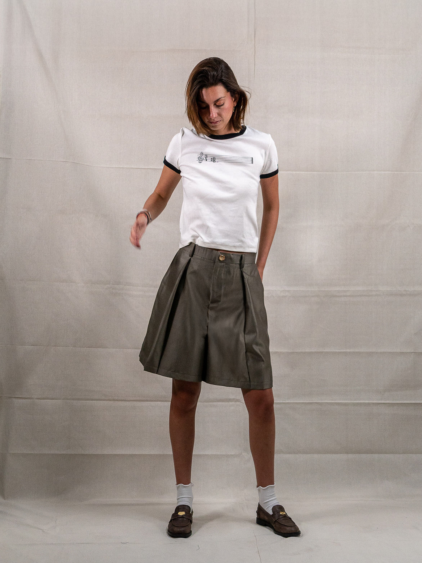 wool silk tailored shorts