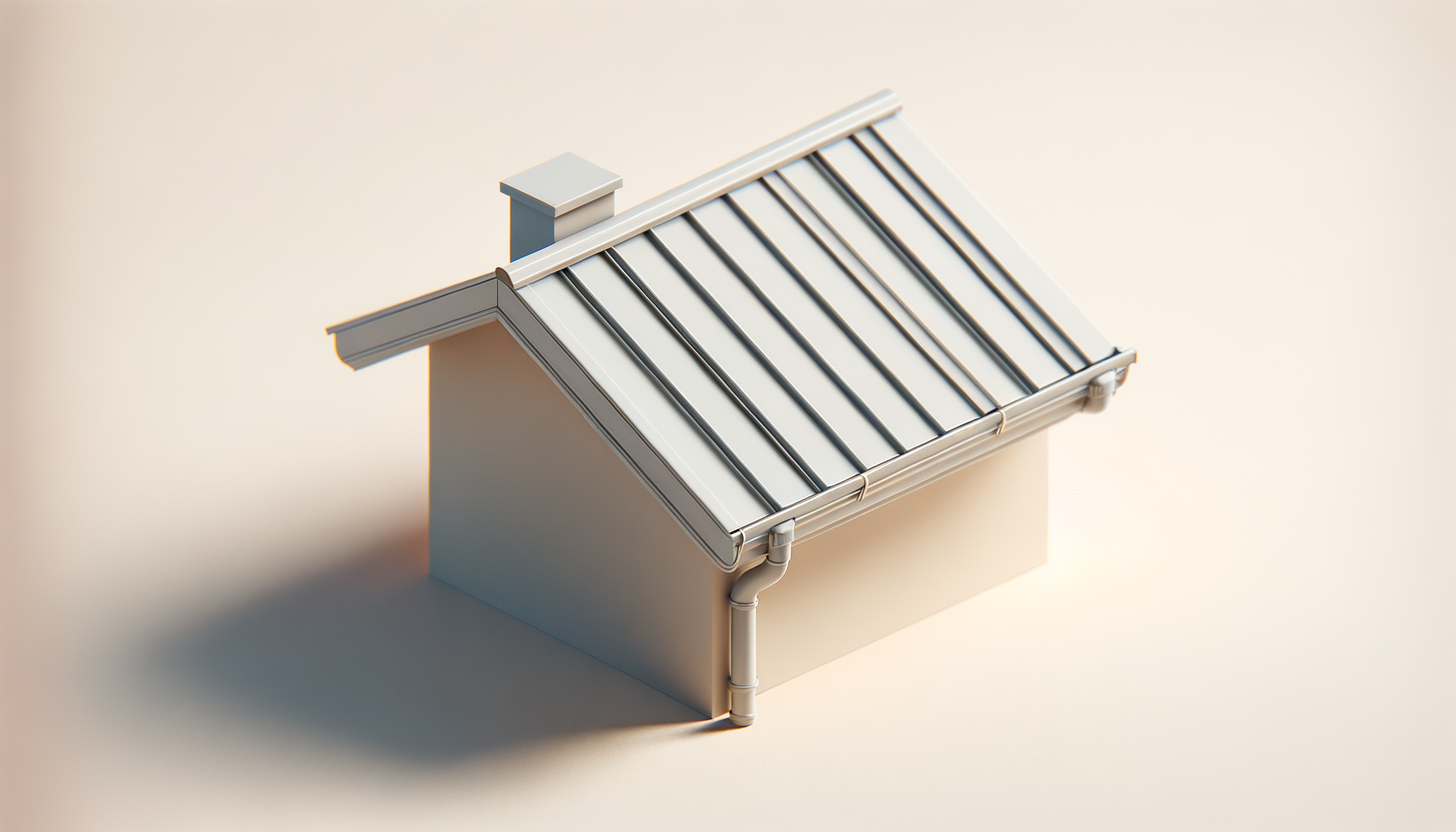 Miniature model of a house roof with a chimney, designed with a modern, minimalist style.