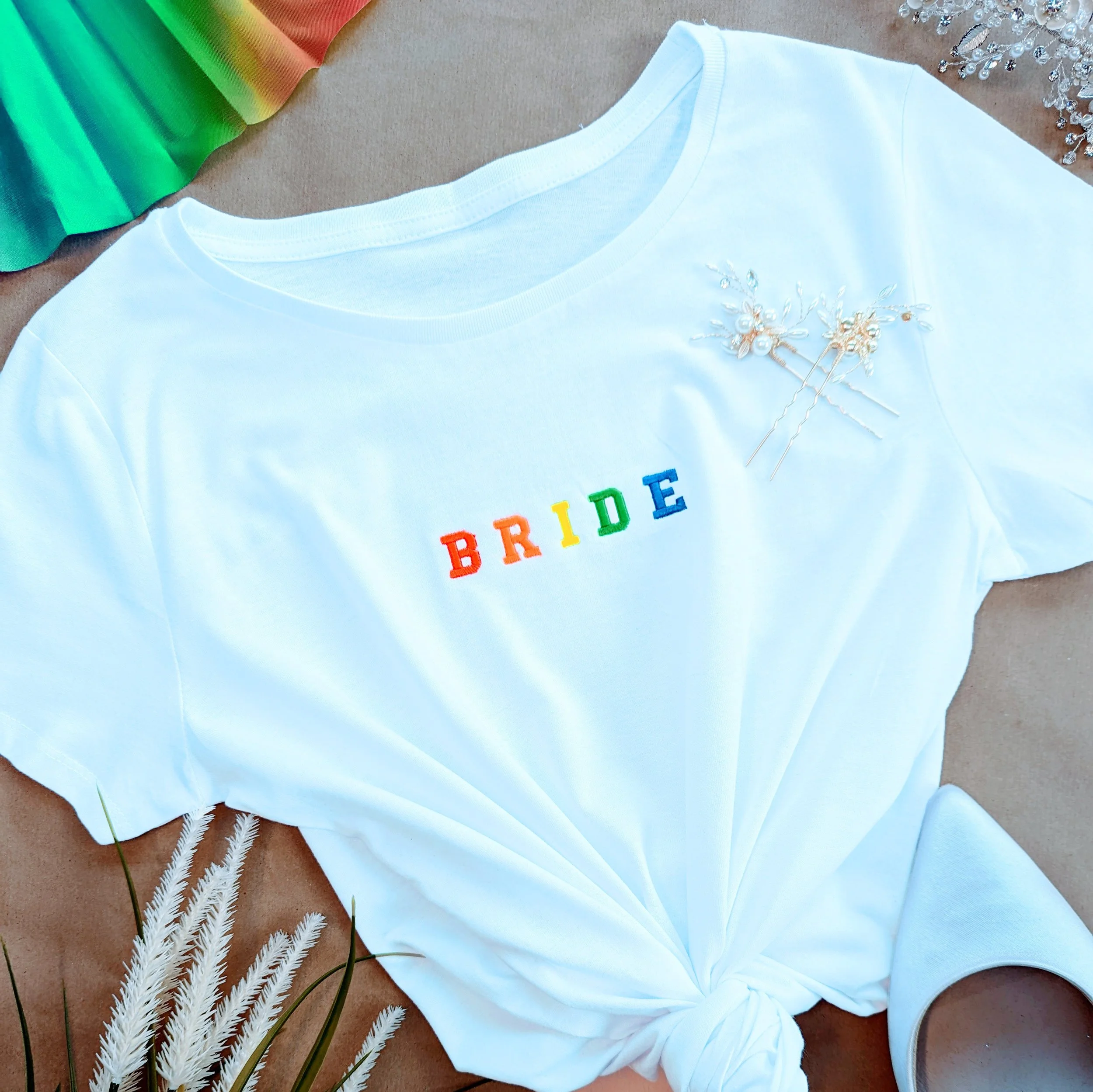 Embroidered BRIDE LGBTQ+  T-Shirt