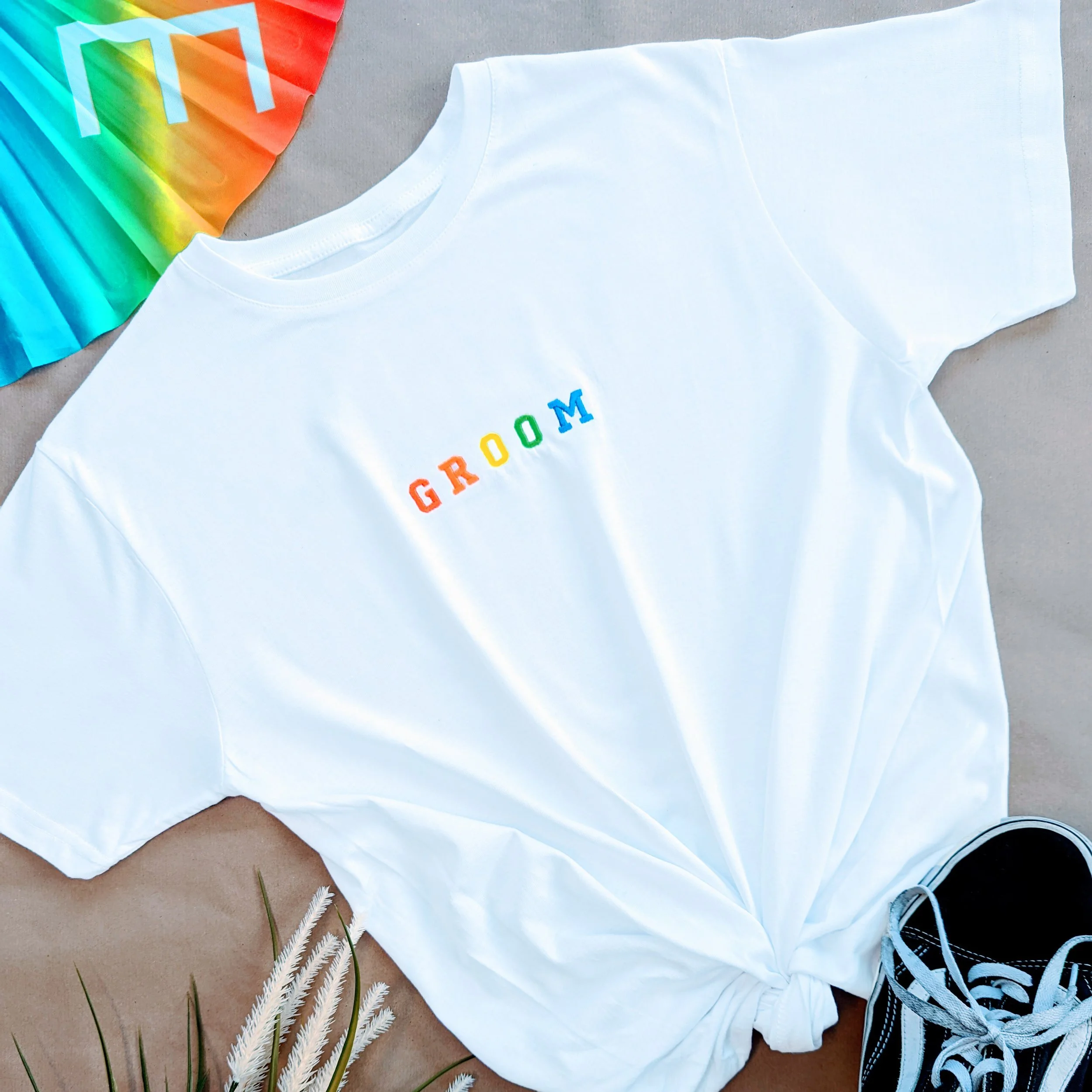 Embroidered GROOM LGBTQ+  T-Shirt