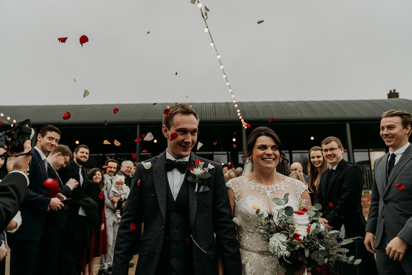 Confetti and Festoon Lighting @TheCrowthersPhotography