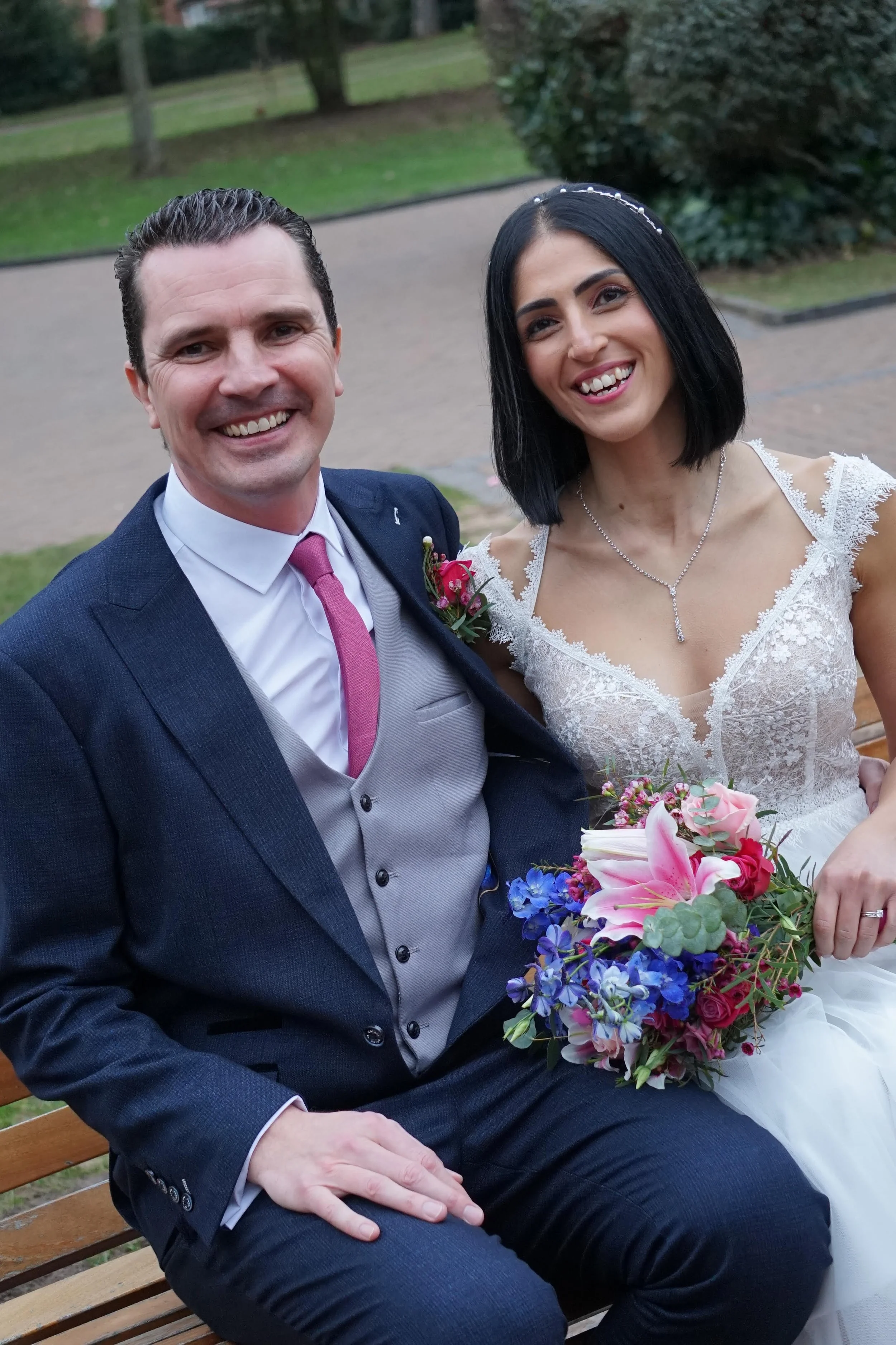 Afsaneh and George beaming with happiness @CarrieAustinPhotography
