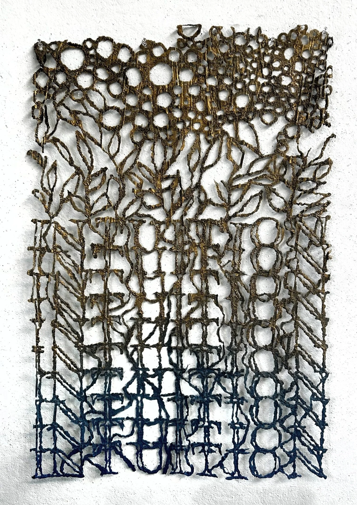 The Moment You Knew, 2025. Acrylic on recycled newspaper pulp
36"x48"