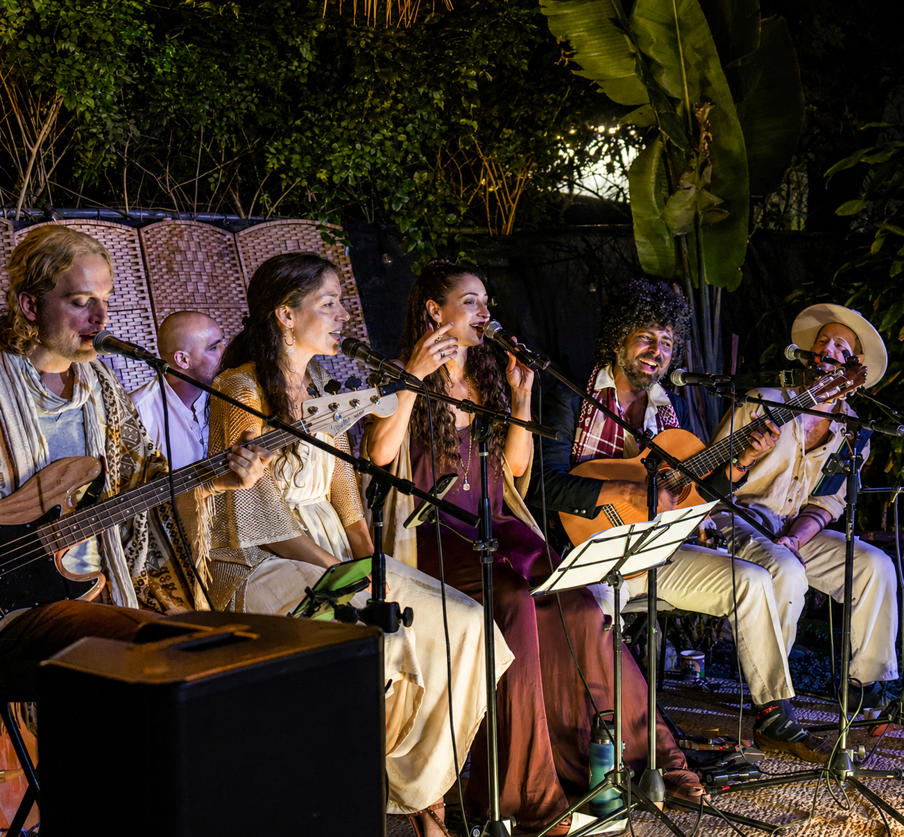 Singer songwriter vocal artist medicine musician sound healer Jessica Sirena performing a conscious music collaboration in Miami for peace