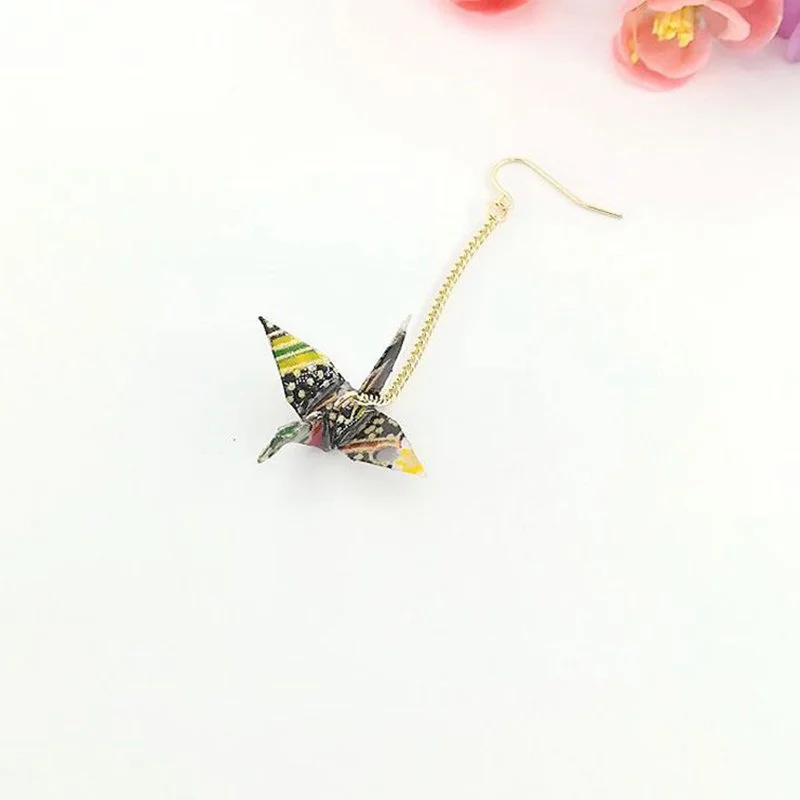 Boucles d'Oreilles pendantes Grue d'Origami