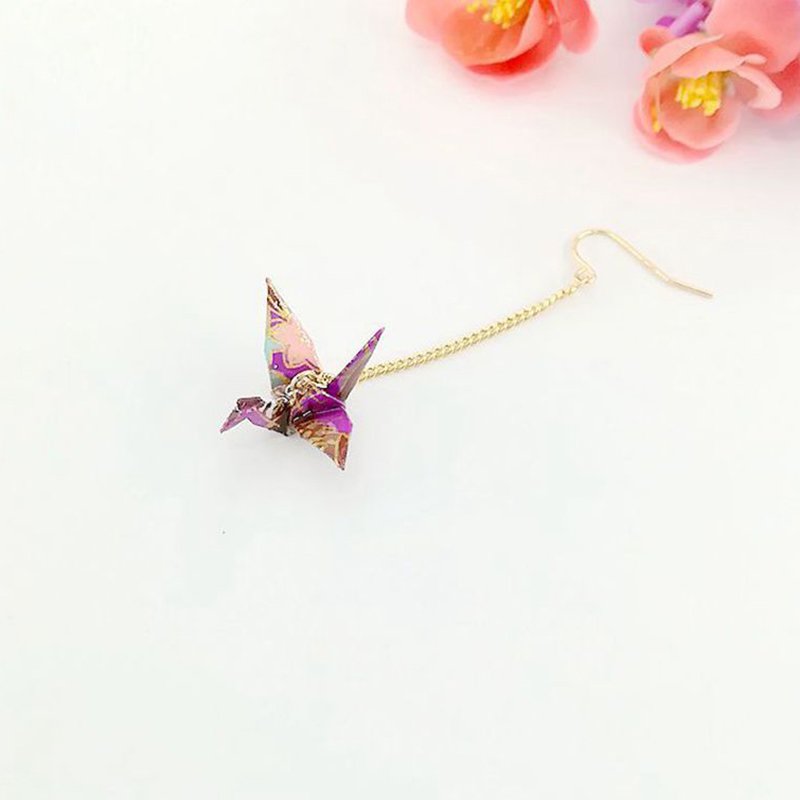 Boucles d'Oreilles pendantes Grue d'Origami