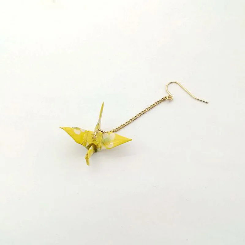 Boucles d'Oreilles pendantes Grue d'Origami