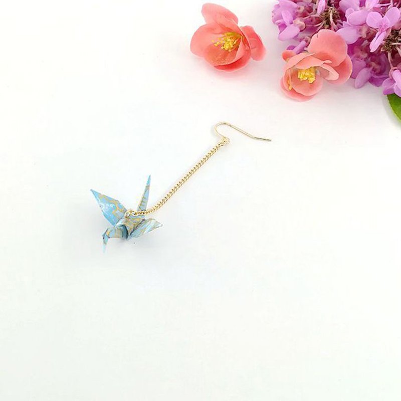 Boucles d'Oreilles pendantes Grue d'Origami