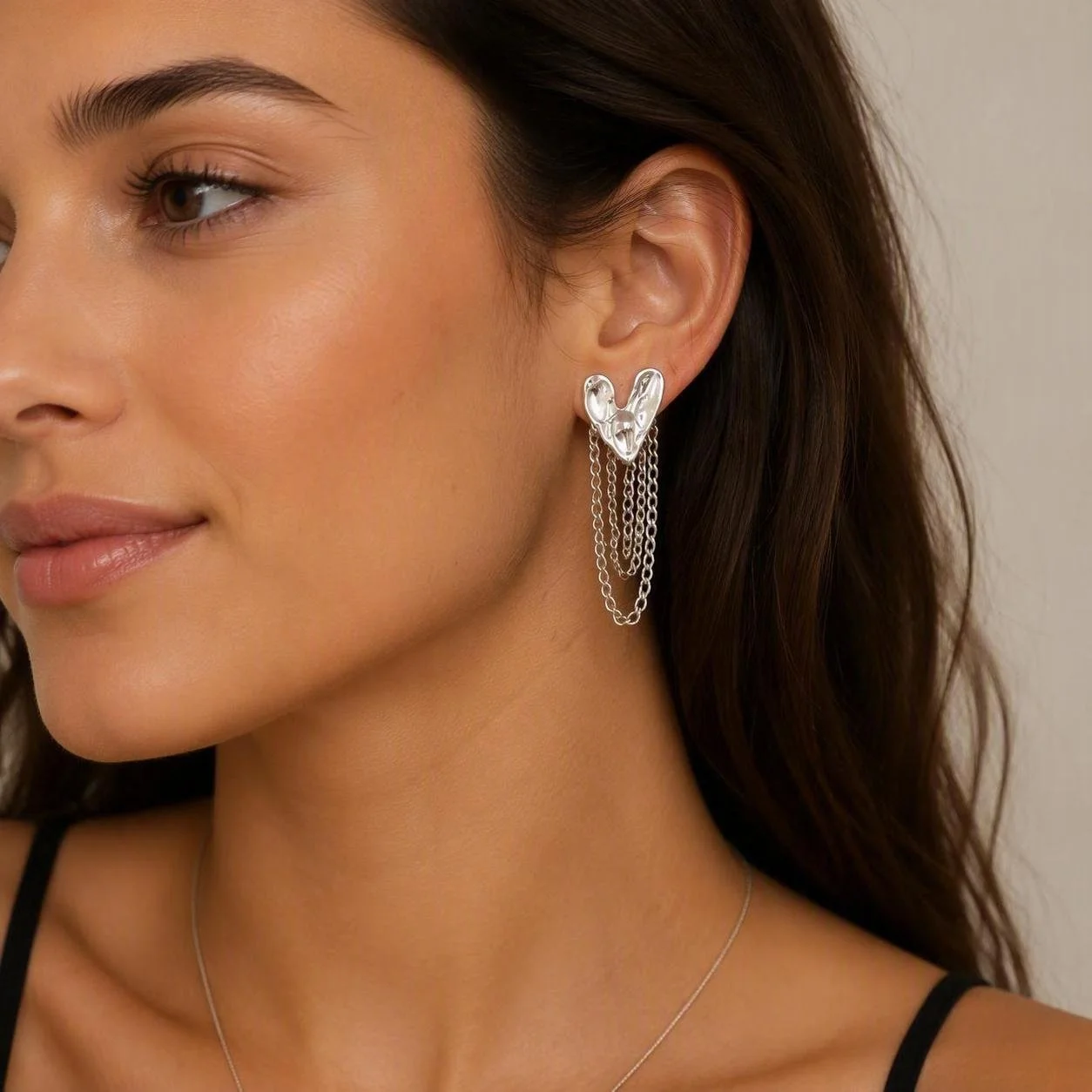Boucles d'Oreilles Cœur Chics Argentées ou Dorées