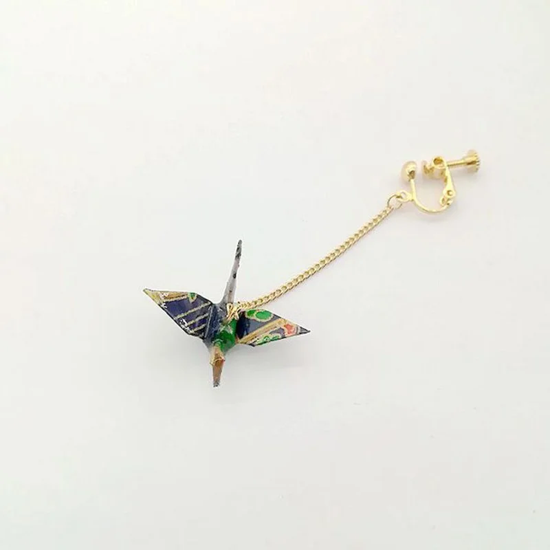Boucles d'Oreilles pendantes Grue d'Origami