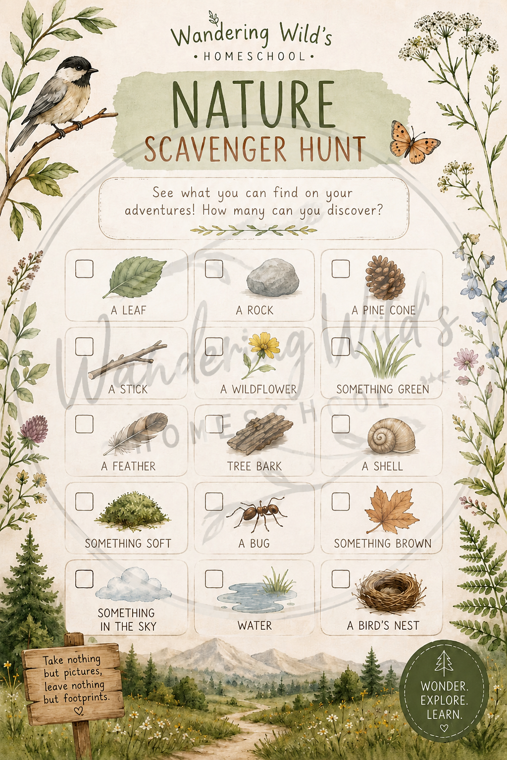 🌿 Nature Scavenger Hunt Activity