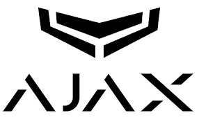 A black and white geometric logo with sharp, angular shapes and stylized text.