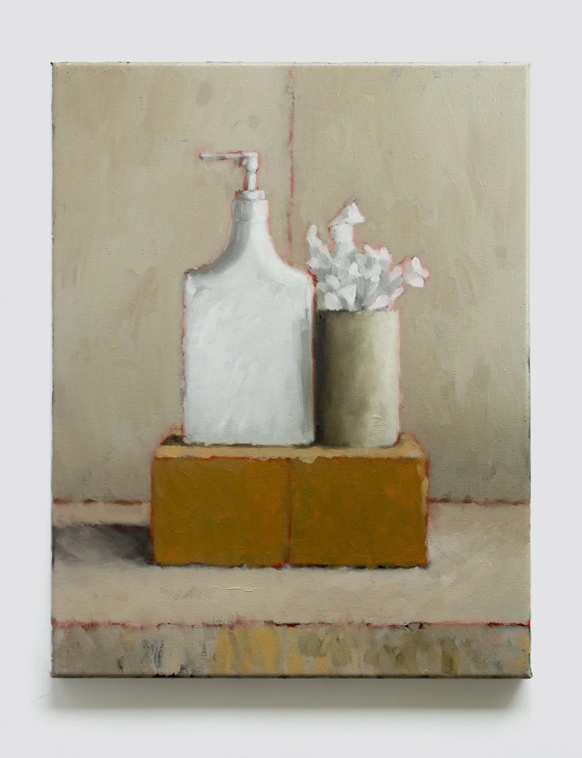 Soap, tissue, 2017. Oil on canvas. 30 x 45cm.