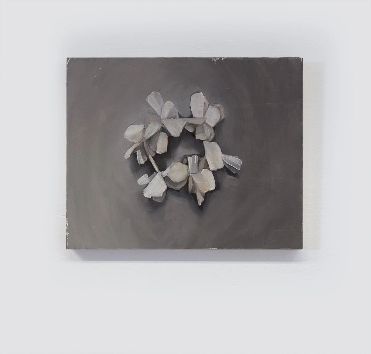 White Lei, 2016. Oil on Wood. 20 x 15cm. Private collection.