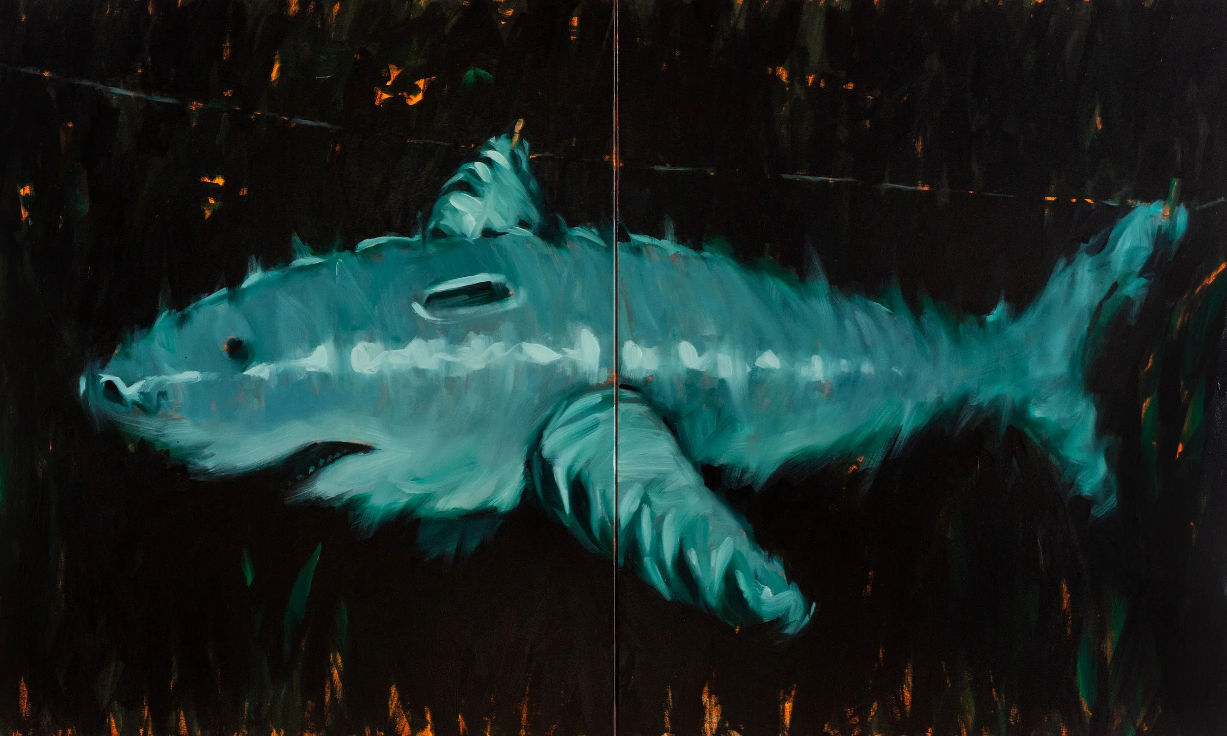 Ancestor (Inflatable), 2026. Oil on canvas panels. 200 x 120cm.