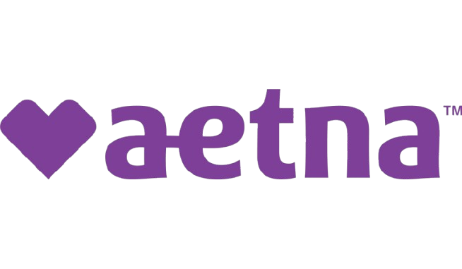 Purple Aetna logo with a heart symbol on the left.