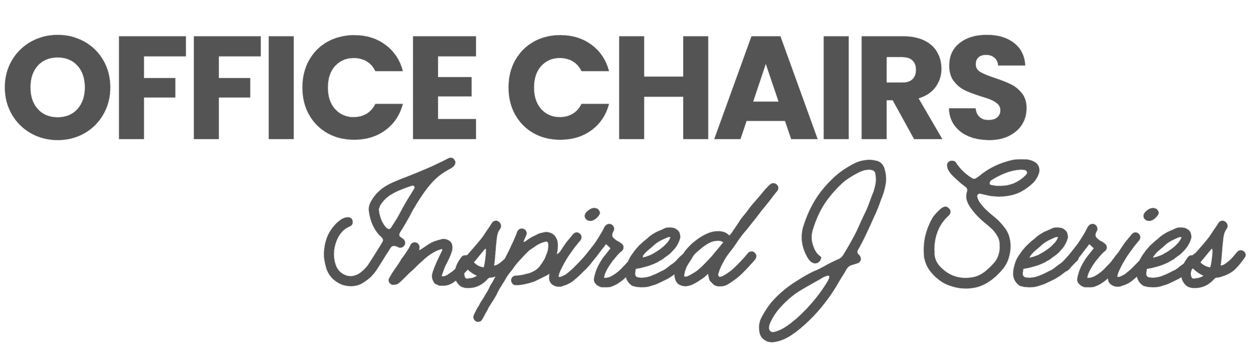 Text saying 'Office Chairs Inspired by Series' in large, bold font.
