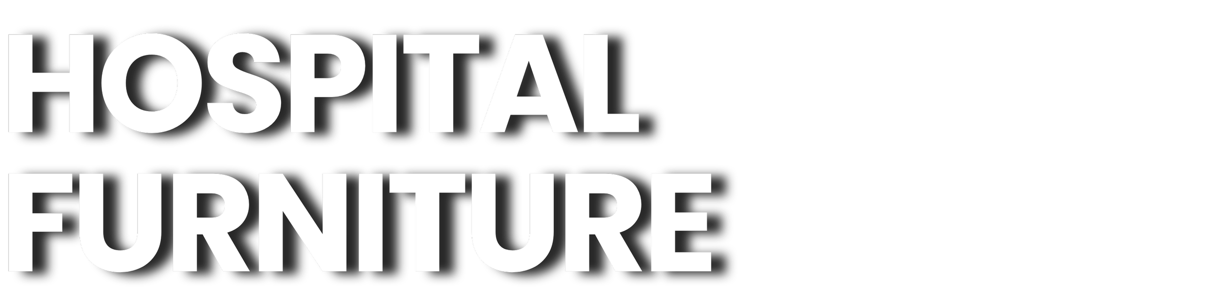 Text that reads 'Hospital Furniture' on a black background.