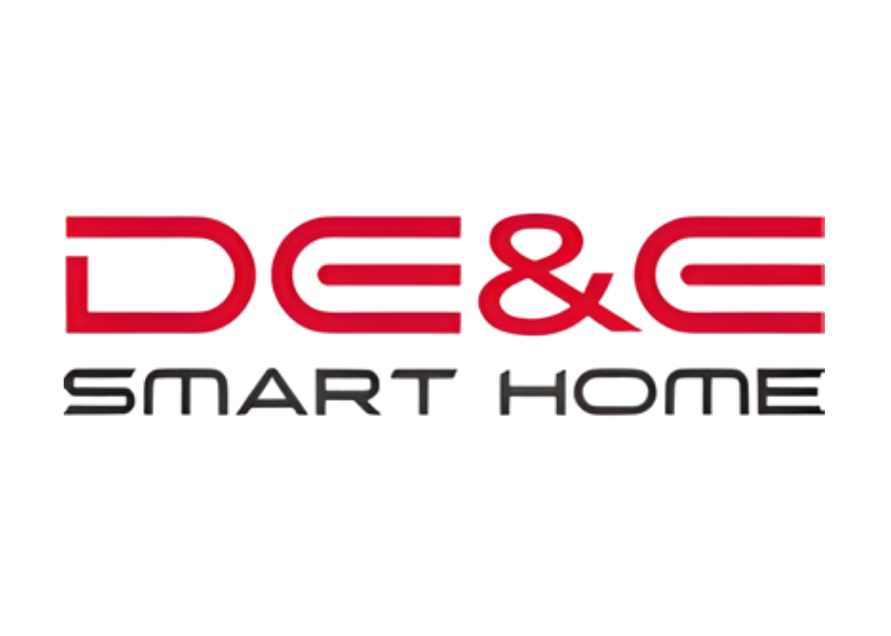 D&C Smart Home logo with red and black text on a transparent background.