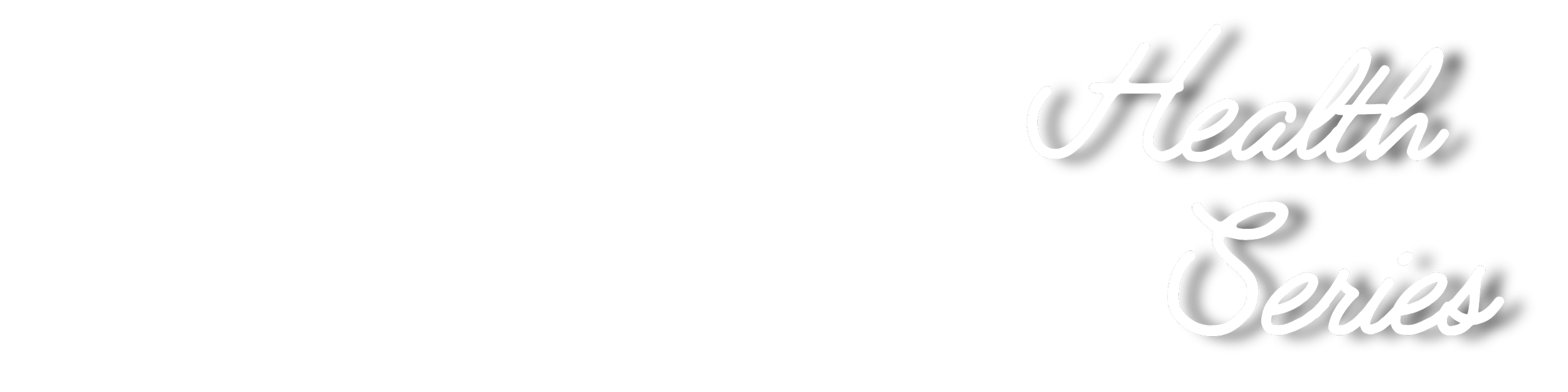 Black studio backdrop with white cursive text that reads 'Heath & Series'.