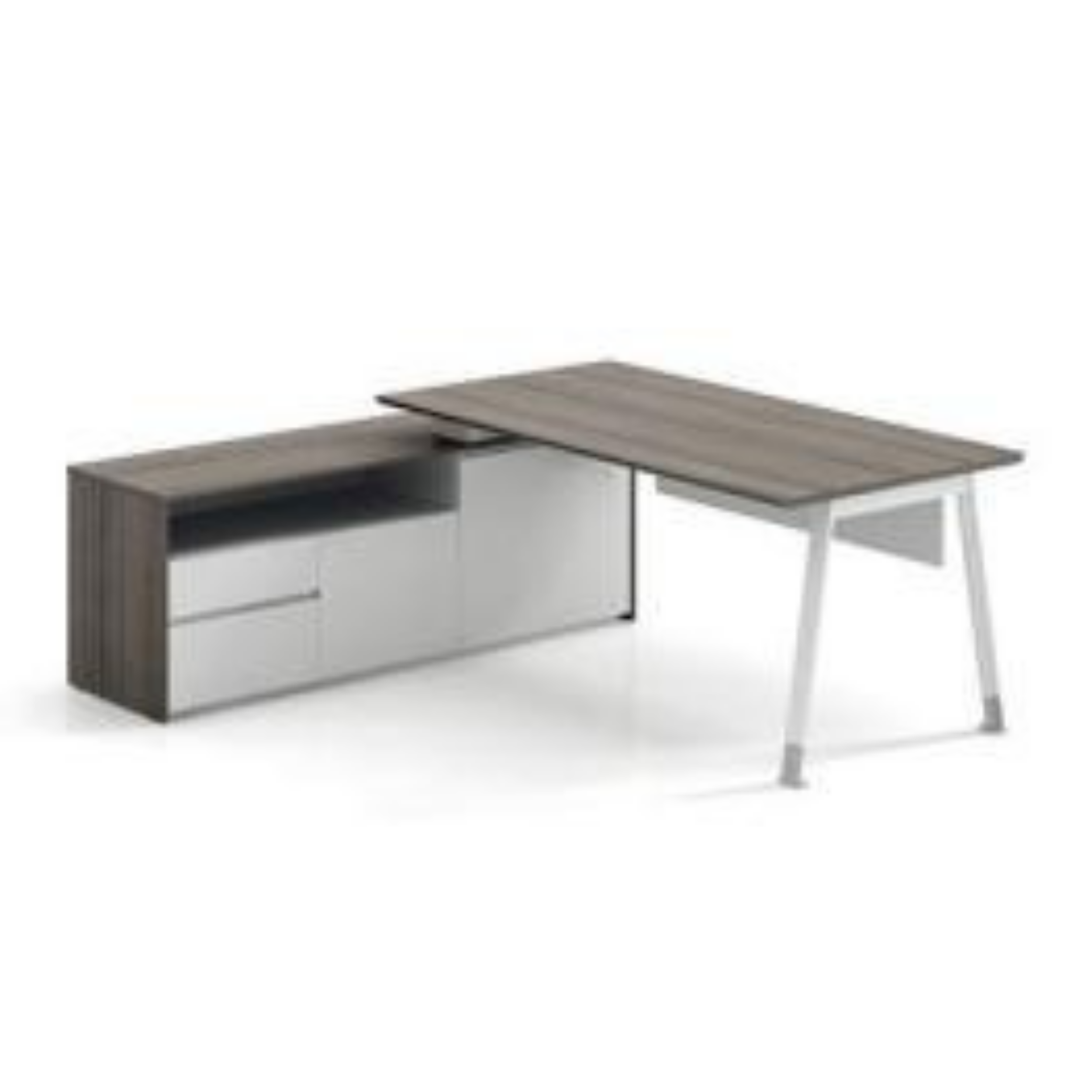 Image of a modern wooden bench with metal legs, set against a plain white background.