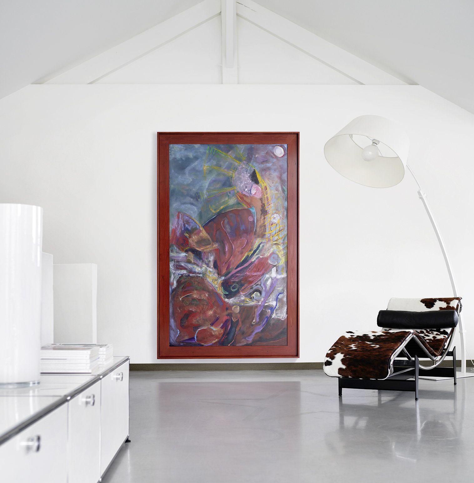 Huile sur toile - Le Coyote et Sibelius - CEMI (artiste)