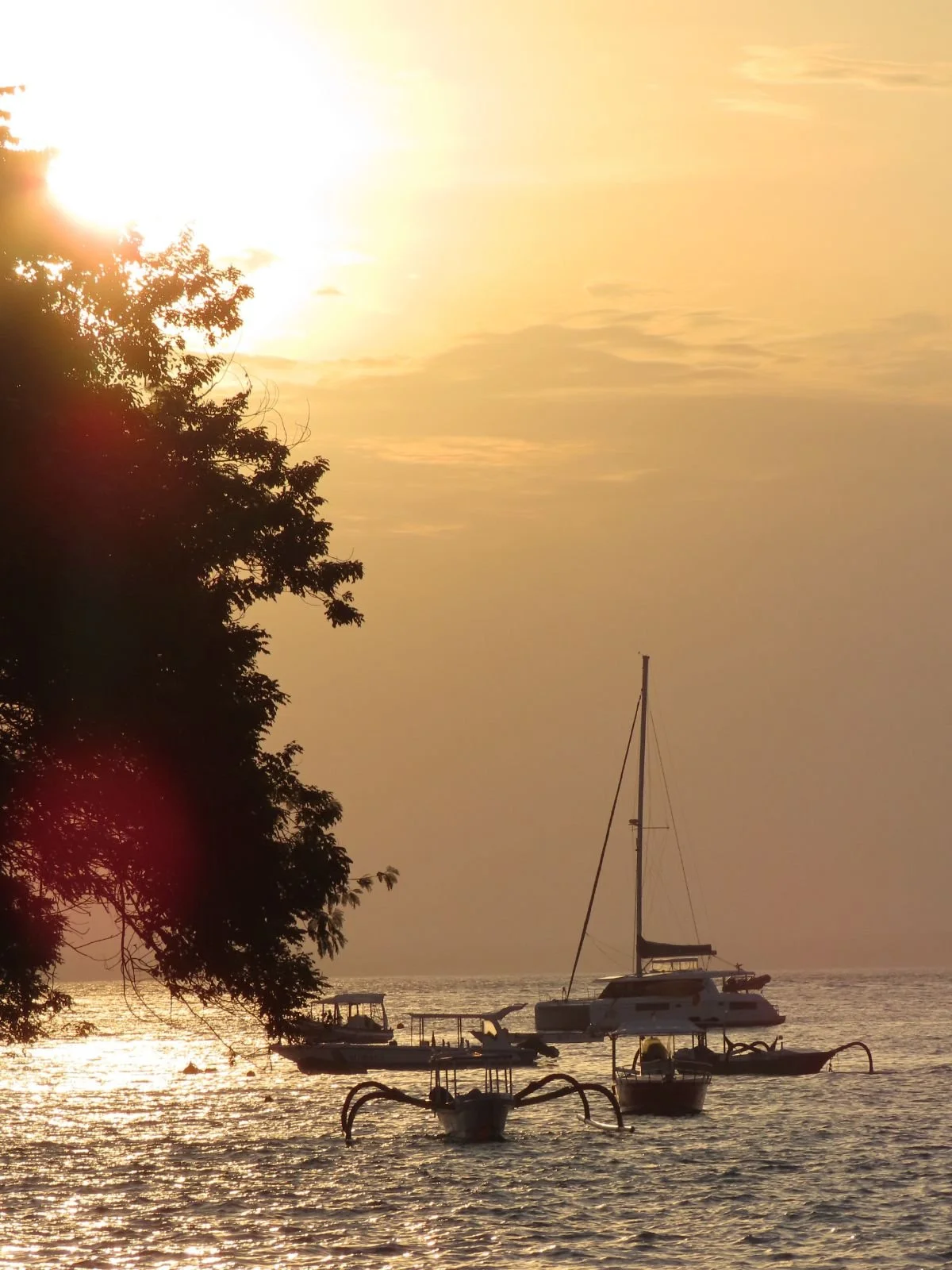 Sunset over the coast of Nusa Lembongan