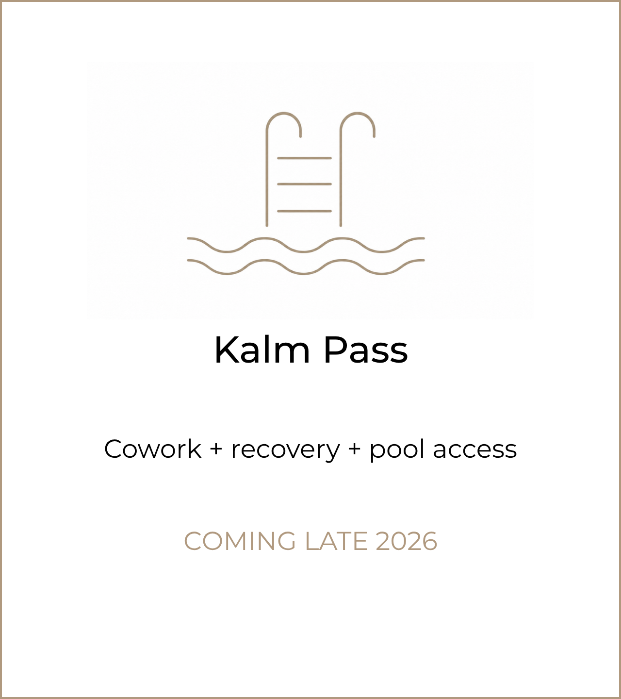 Kalm Pass for cowork, recovery and pool access